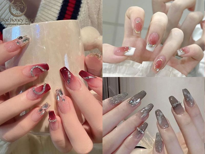 Glamorous Rhinestone Nail Designs